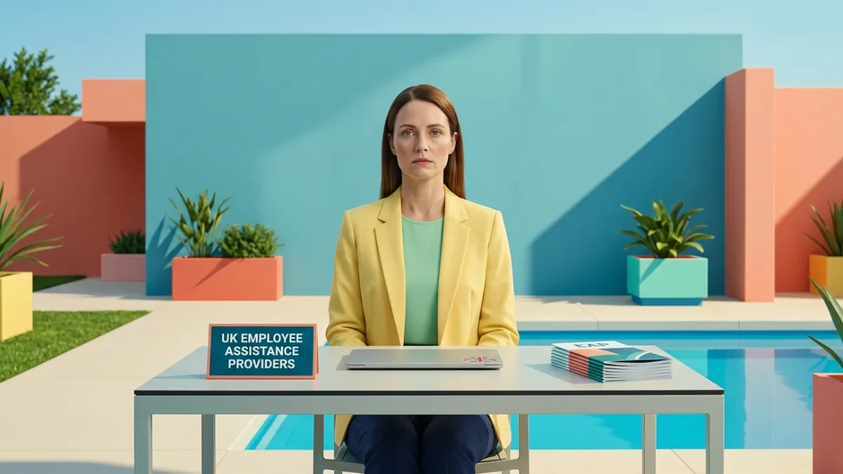 Woman at a desk representing the best employee assistance programme providers for UK workplaces