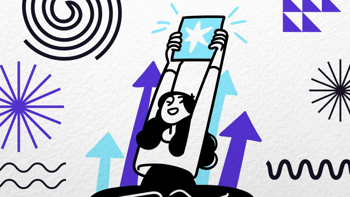 Illustration of a smiling employee holding an award, symbolising hidden high-functioning depression at work