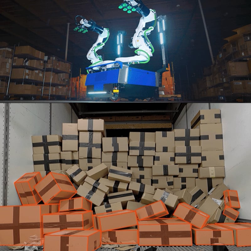 Warehouse robot unloading packages