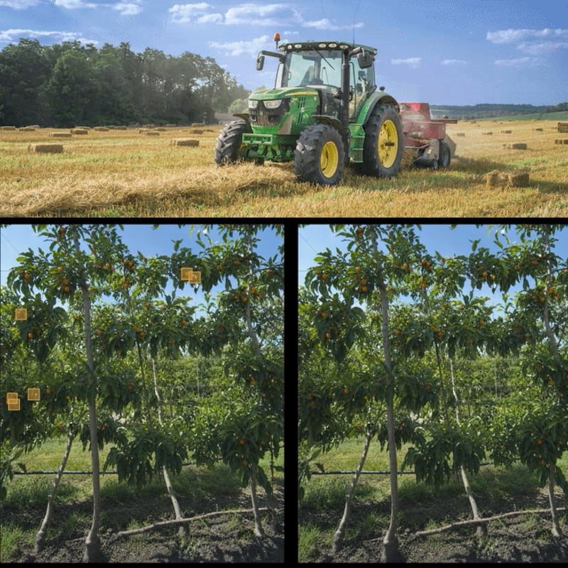 Agricultural machine operating in a field