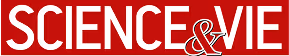 Logo de Science & Vie avec texte blanc sur fond rouge.
