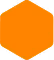 Hexagone orange avec relief texturé en forme de petits carrés.