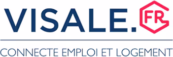 Logo Visale avec icône FR et le texte connecte emploi et logement.