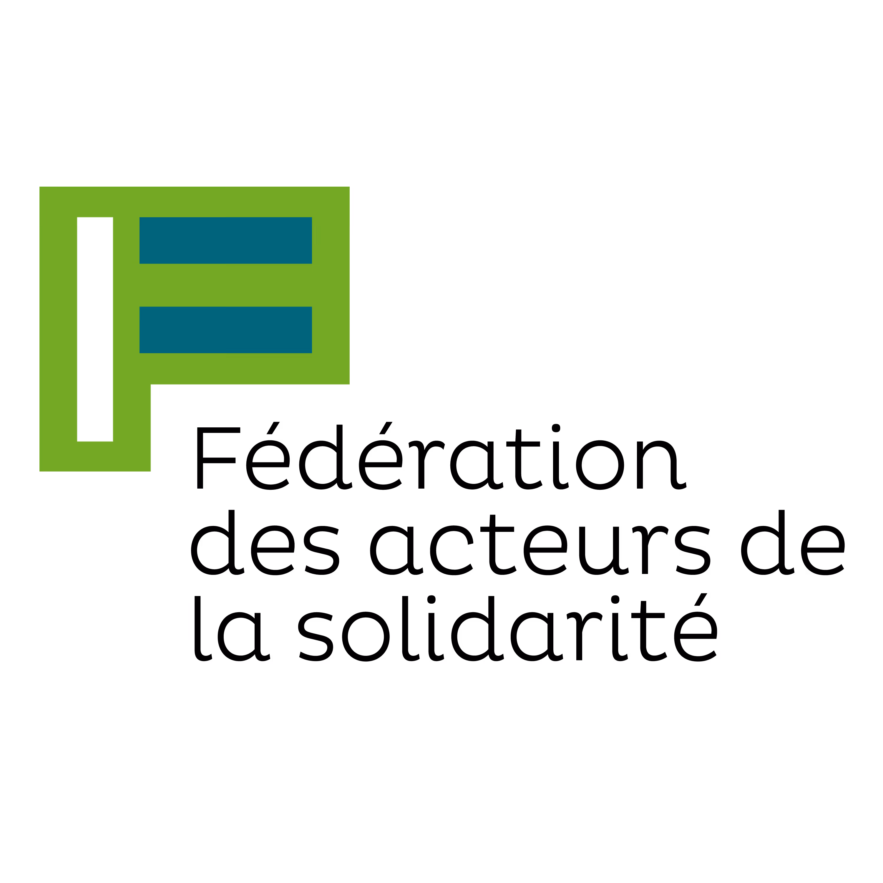 Logo avec un carré vert contenant deux barres horizontales bleues et le texte "FAS Financial Accounting and Solutions" en noir.