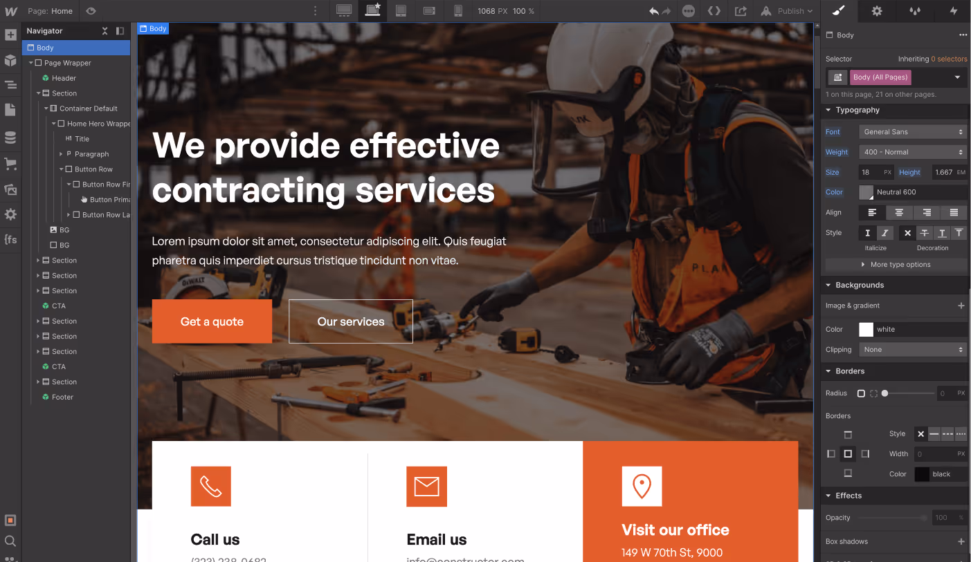 Typography - Constructor X Webflow Template