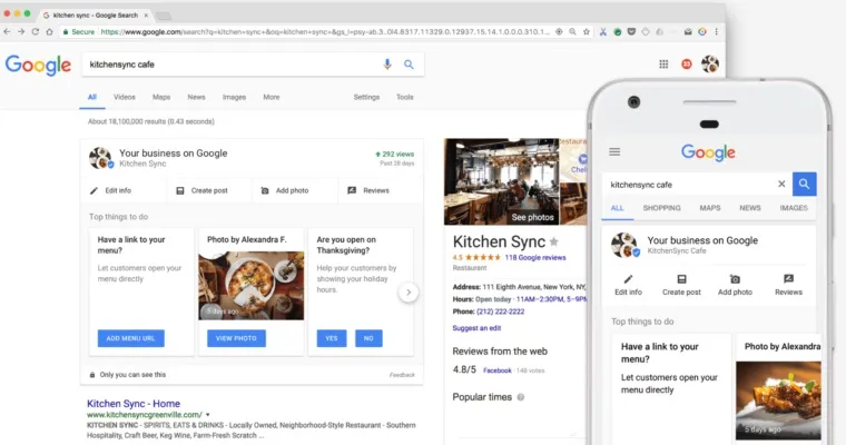 Google My Business (GMB) description screenshot desktop and mobile