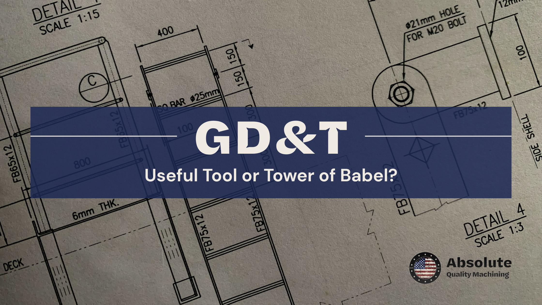 A blueprint with text overlayed of the title of the article.