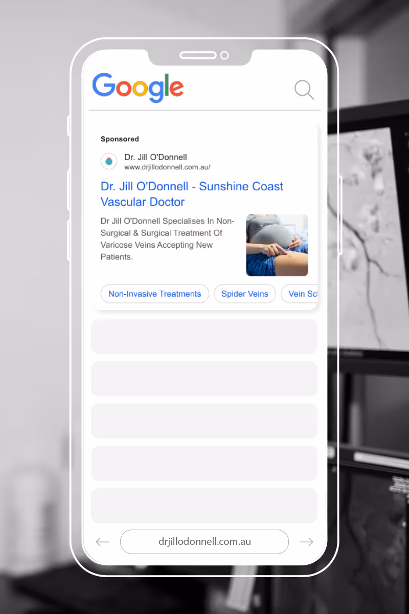 mockup of dr jill odonnell google ads