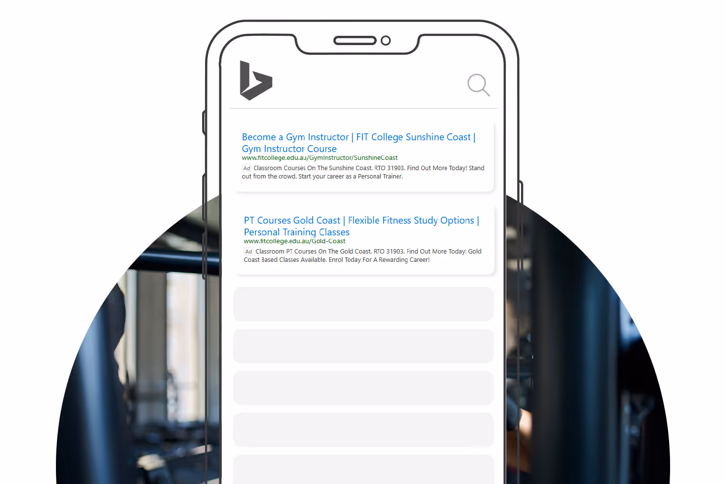fit college microsoft ads on mobile