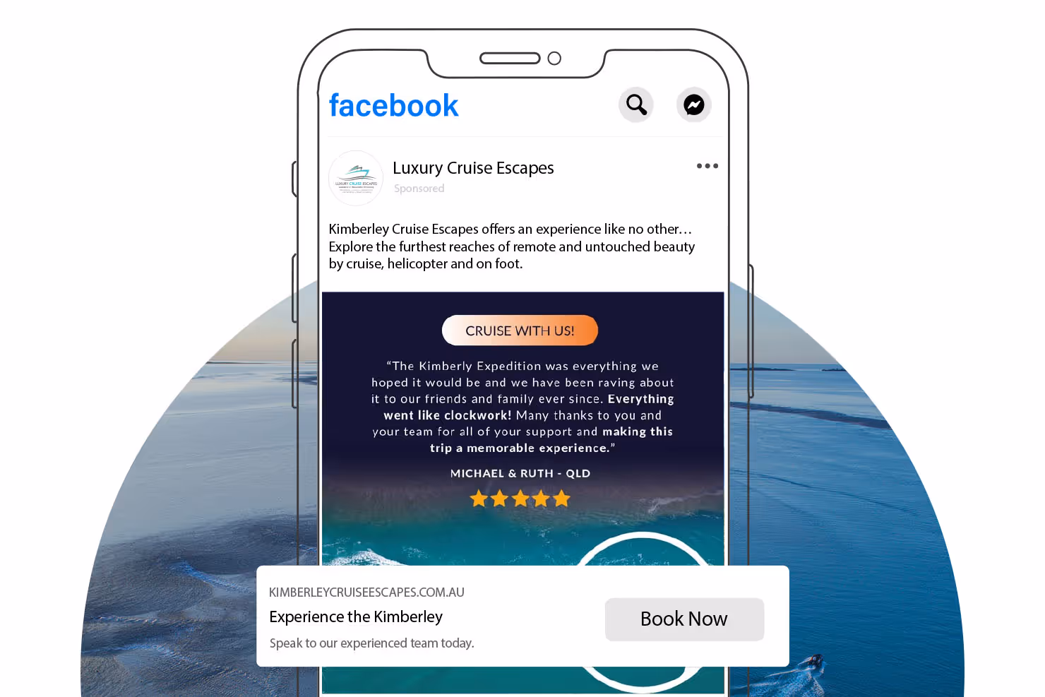 luxury cruise escapes facebook ads on mobile