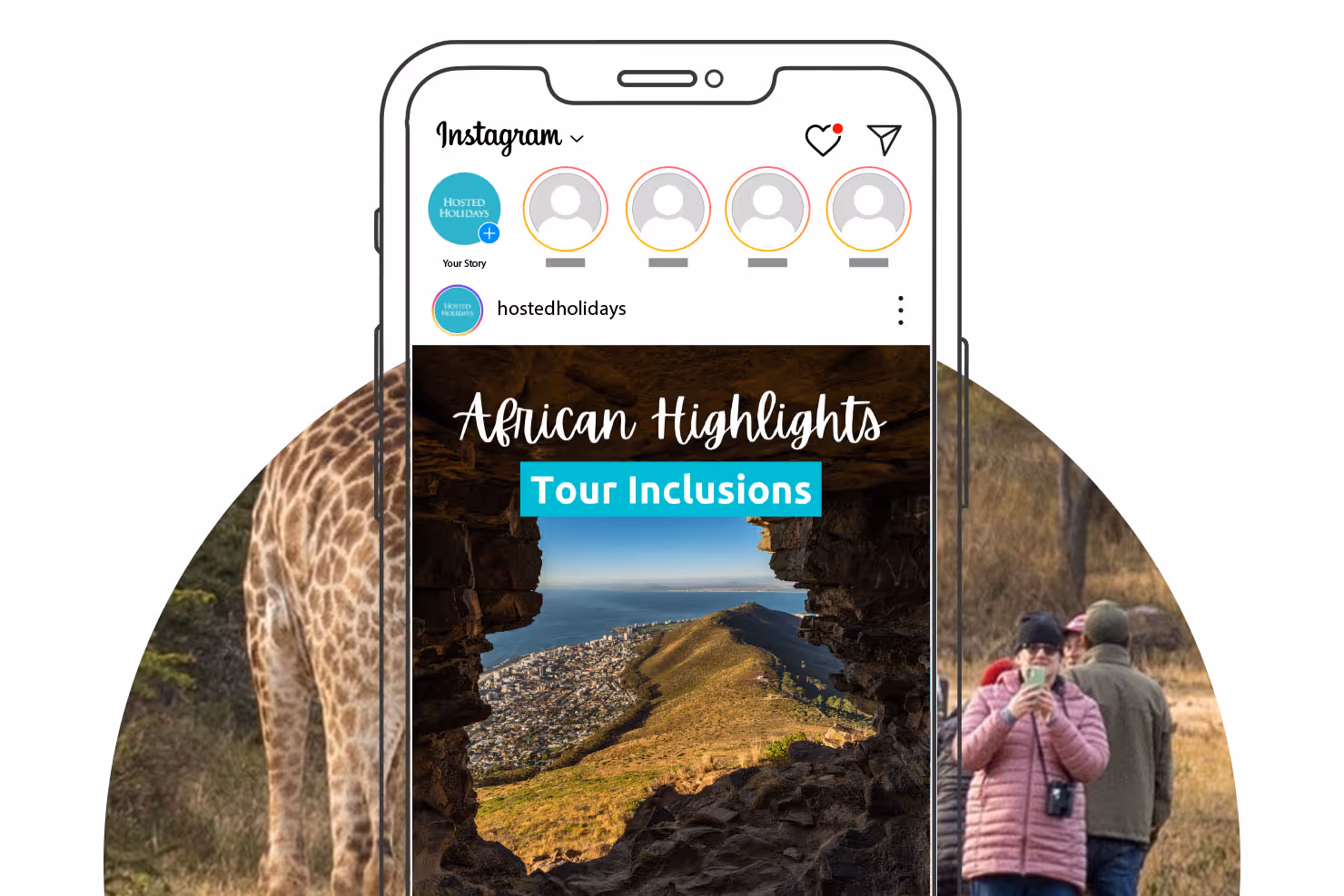 hosted holidays social media post on mobile