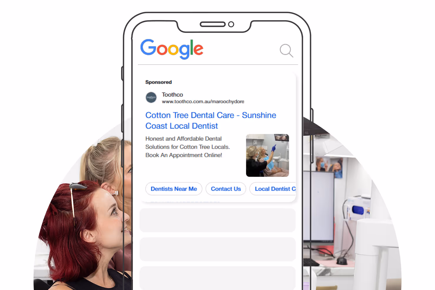toothco google ads on mobile