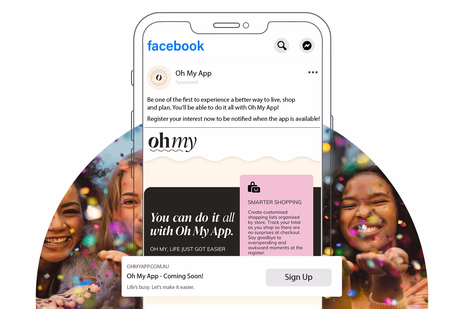 oh my app facebook advertising on mobile