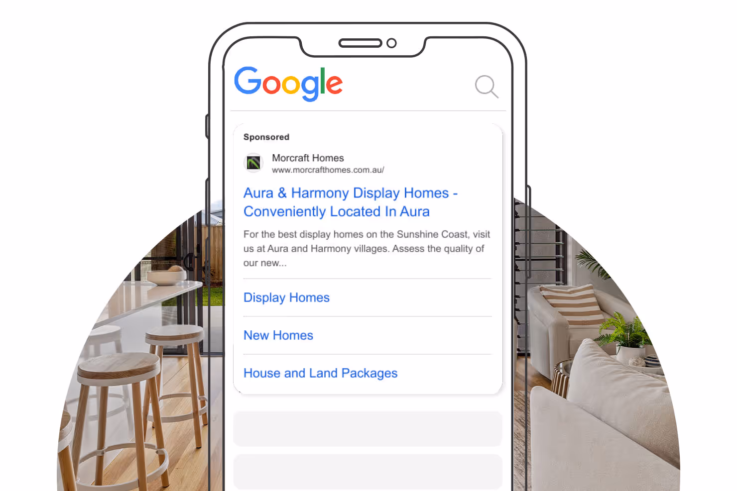 morcraft homes google advertising on mobile