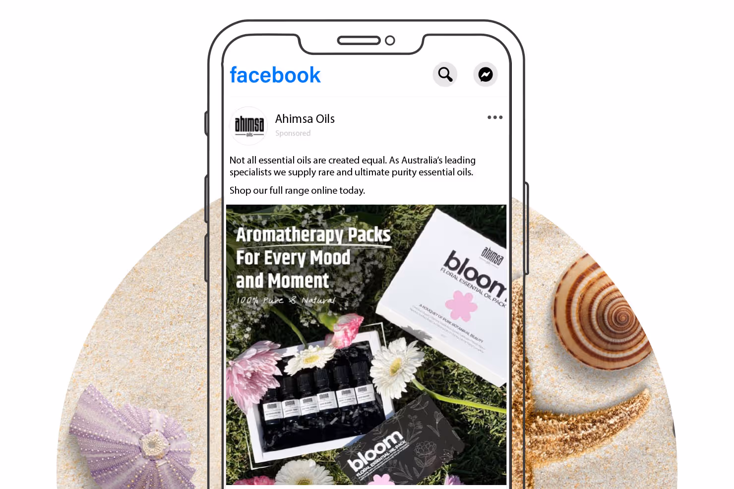 ahimsa oils meta advertising on mobile