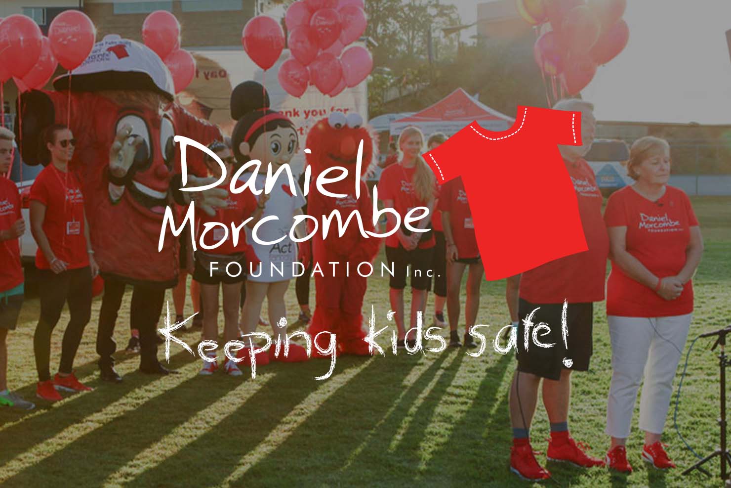Daniel Morcombe Foundation logo on image of supporters