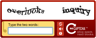 The Original reCaptcha: Stop spam. Read Books