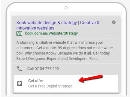 Google Ads lead form extension as it appears in an ad