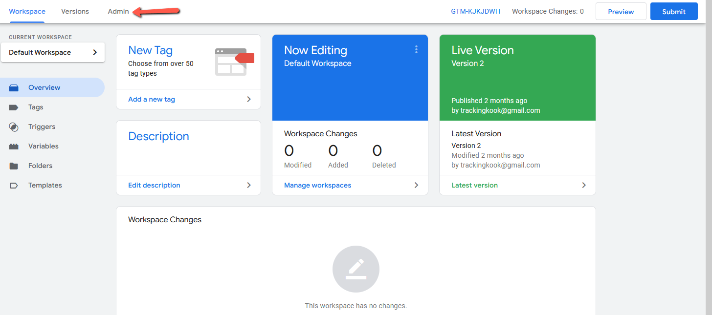 Log into your Google Tag Manager account
