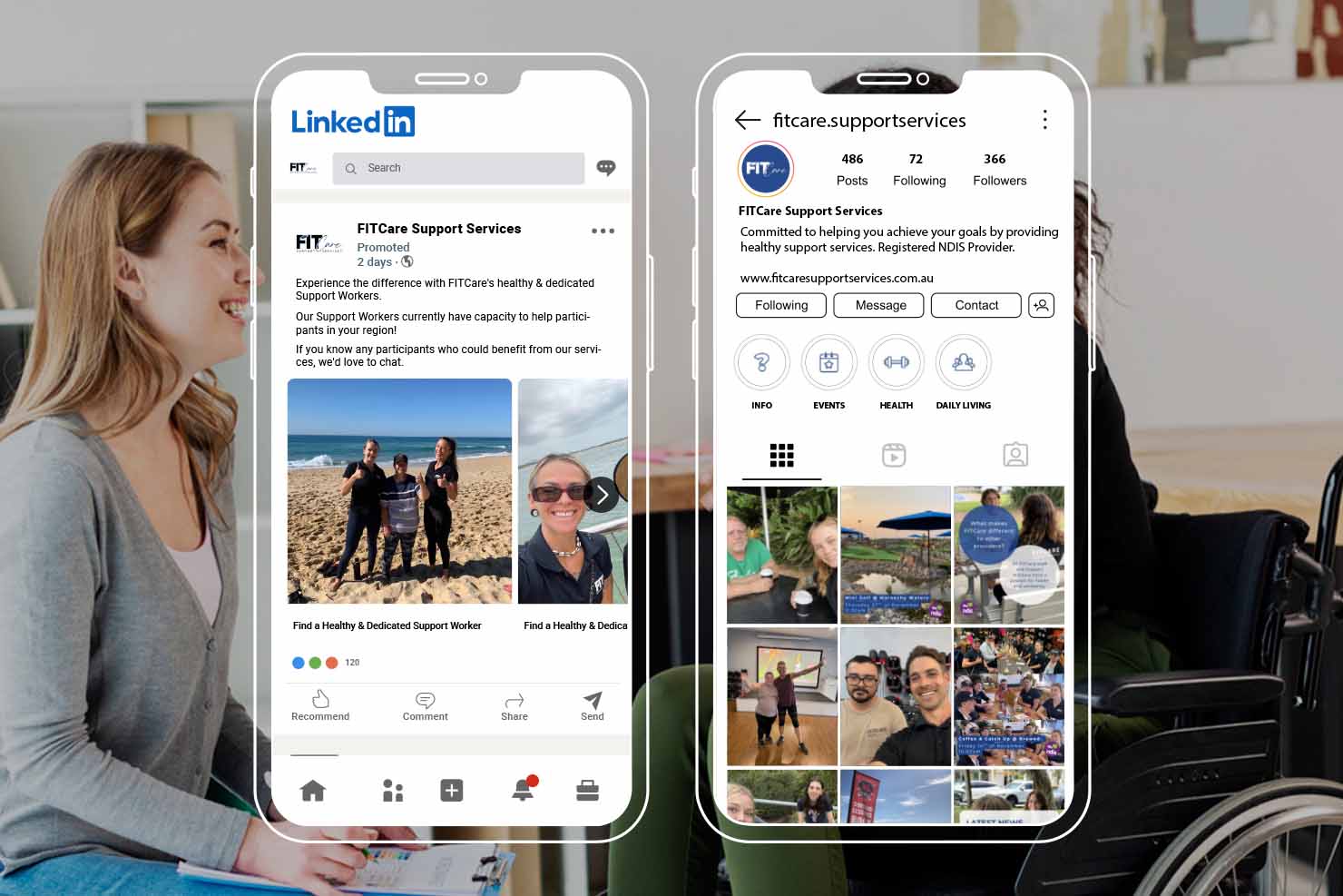 linkedin ads and social media management for FITCare