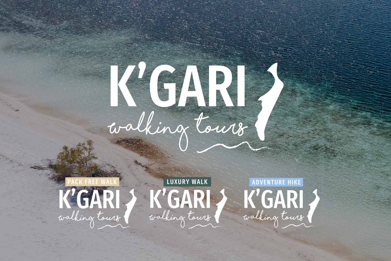 K'gari Walking Tours primary branding and walk branding