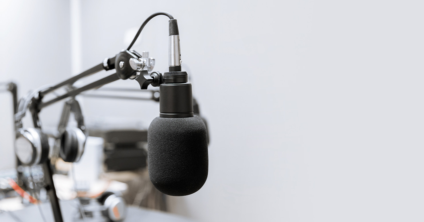 radio microphone in studio