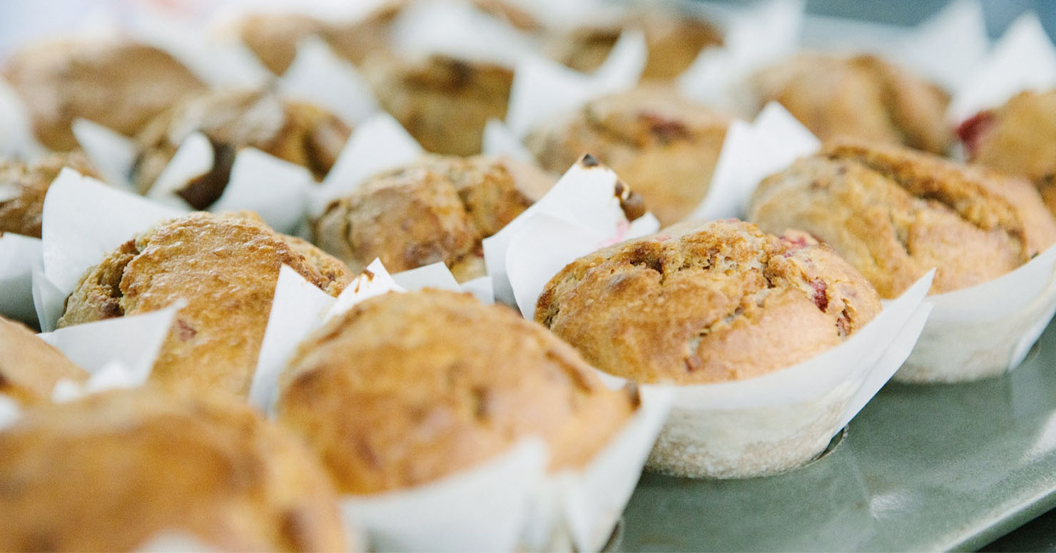 close up of fresh muffins