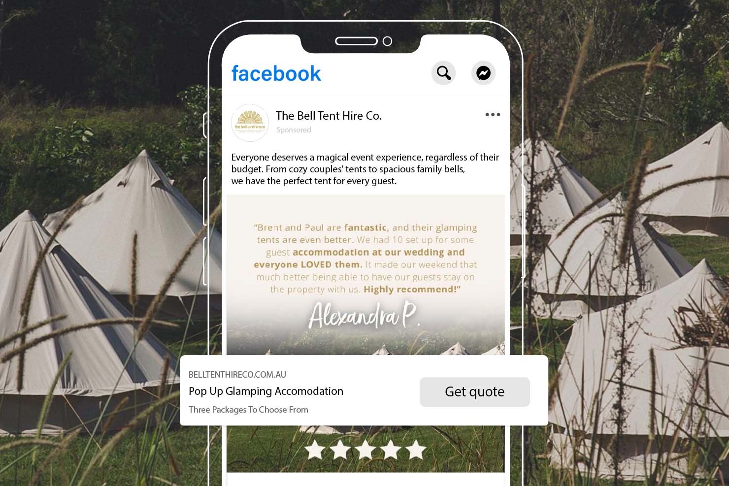 bell tent hire co facebook advertising