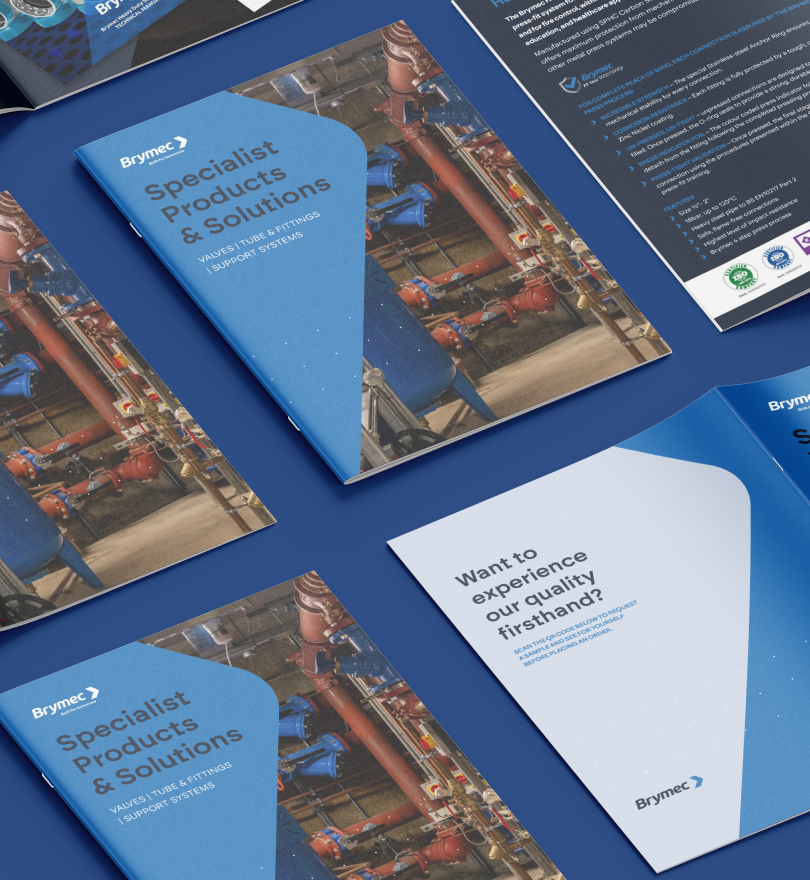 Product catalogues and brochures designed for Brymec