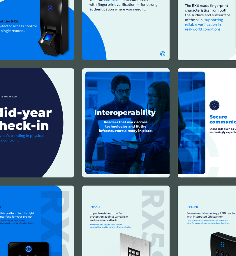 A grid of social media posts designed for Third Millennium