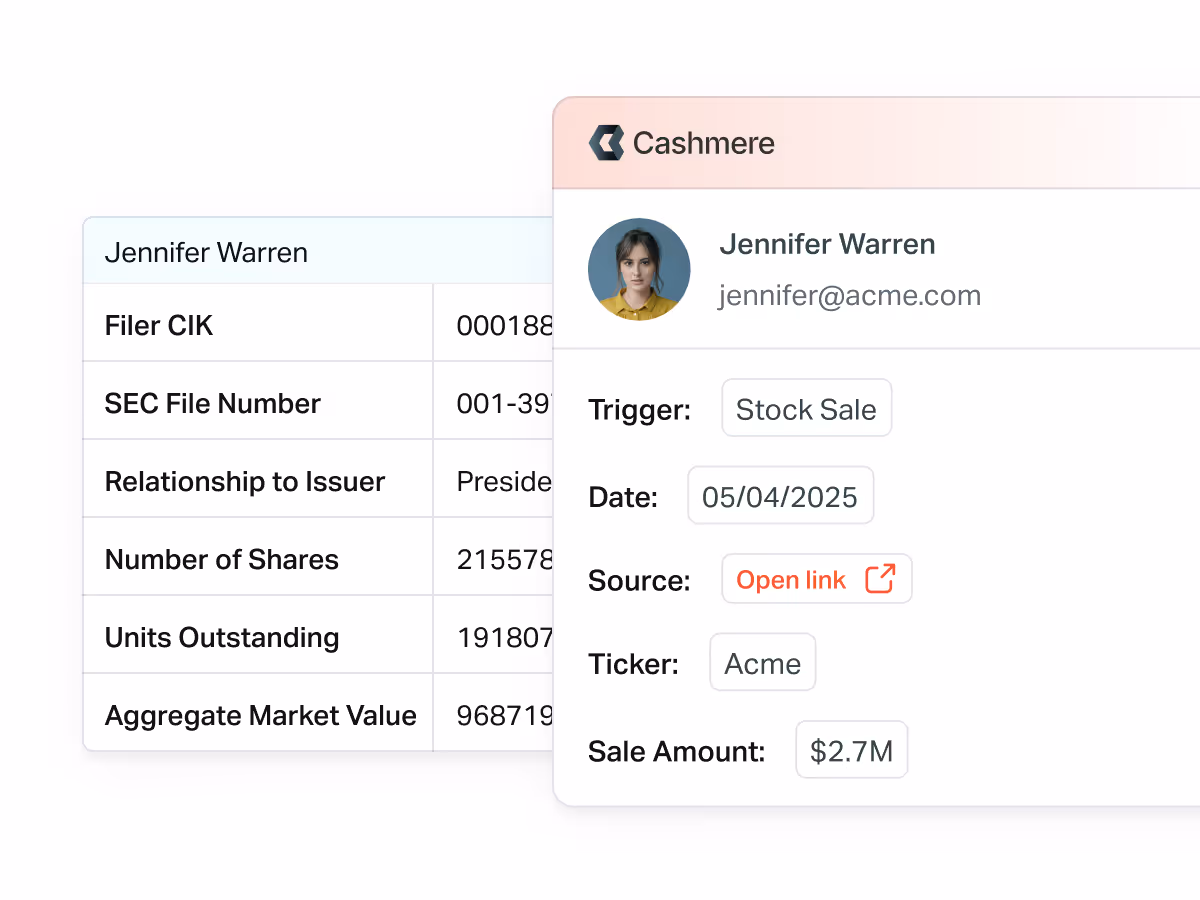 Diagram illustrating how CRM systems, public records, web crawlers, and third-party data contribute to daily updates for the Cashmere platform