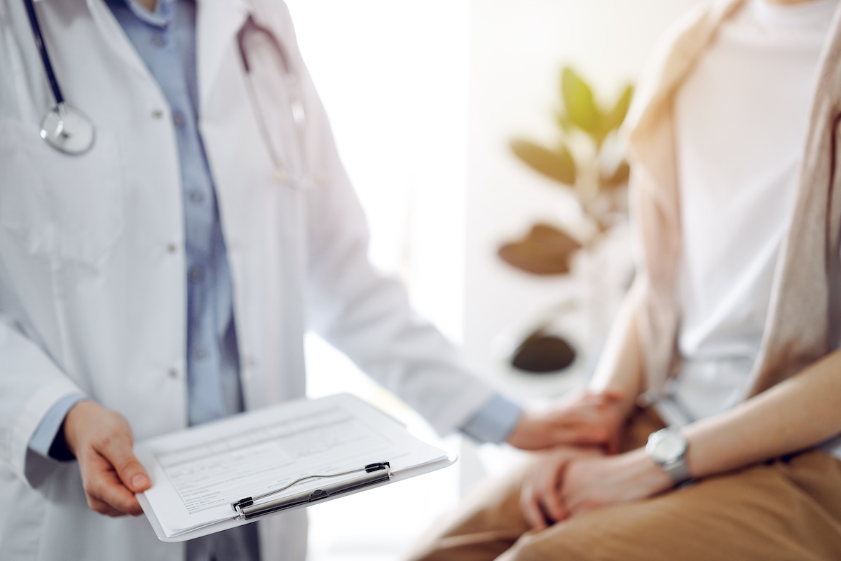 A doctor having an important conversation with a patient