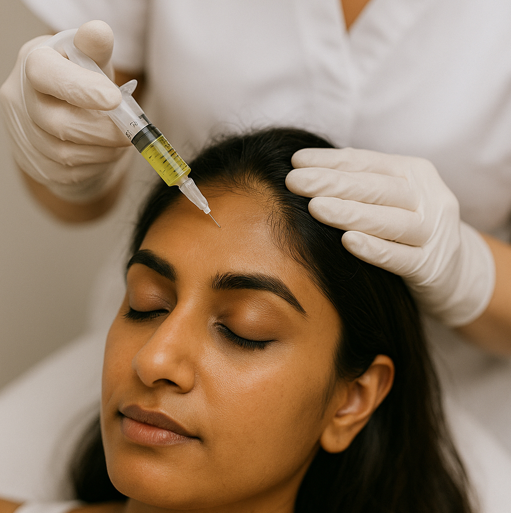 woman receiving PRP treatment