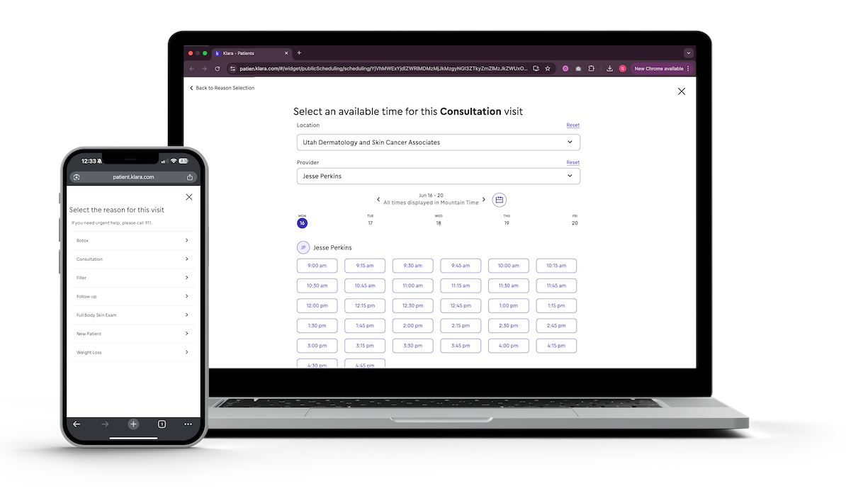 Iphone and Mac mockup of Klara software