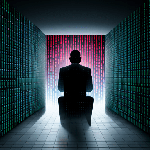 Person Sitting Down In A Hallway Symbolizing Cyber Security
