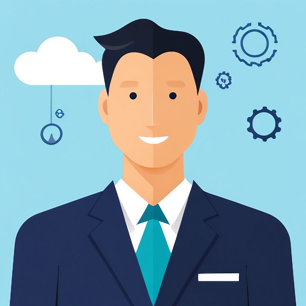 Stock Photo Of Man With Gears In Background