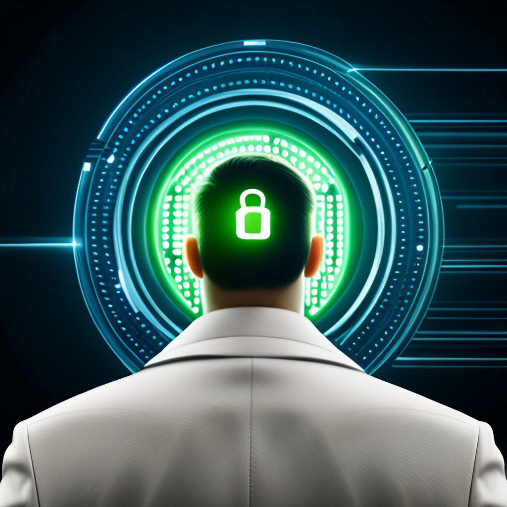 Picture of someone with lock on the back of their head