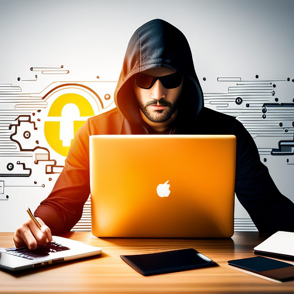 Hacker with computer