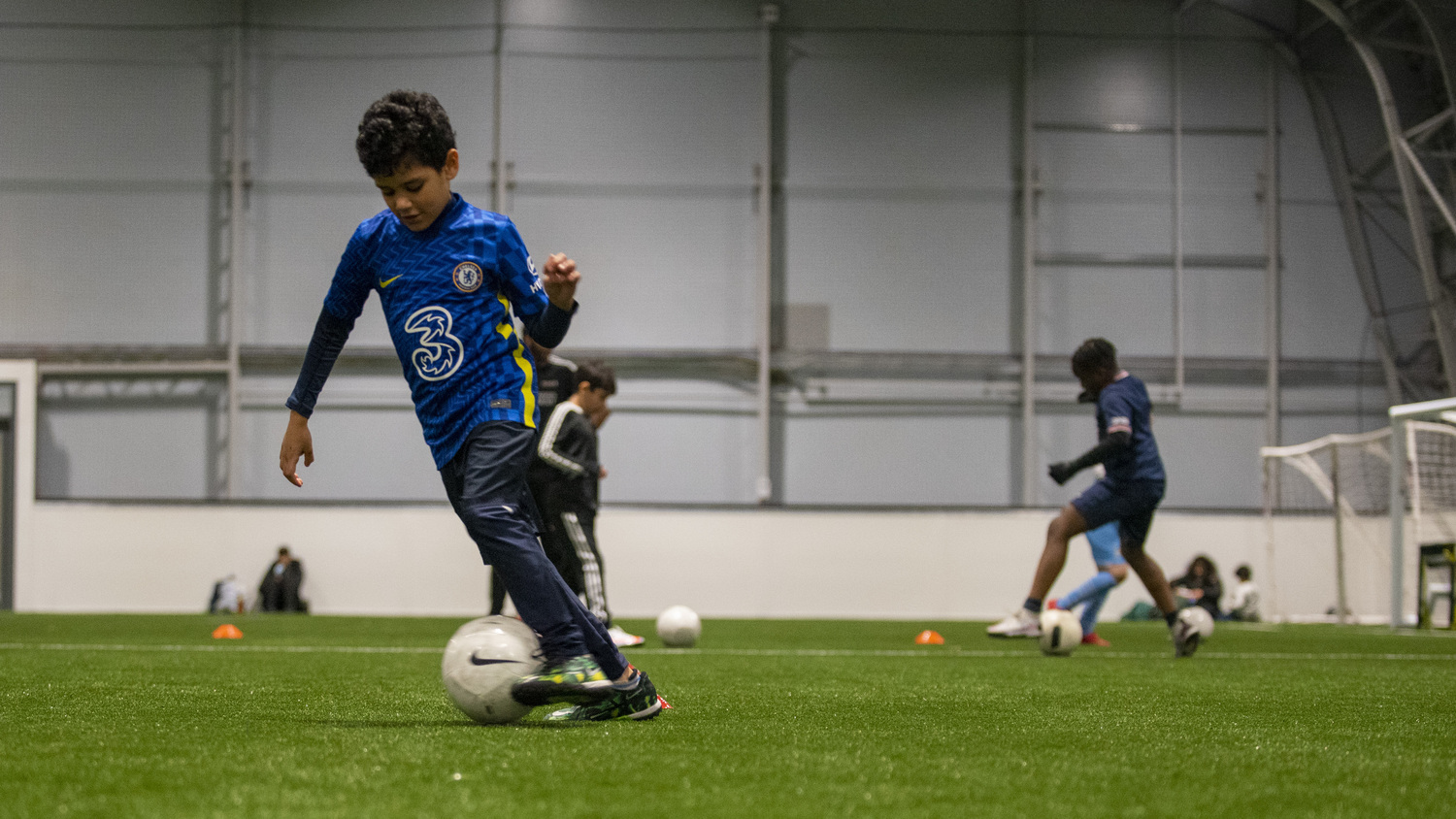 Mixed group of children participating in fun, inclusive sports games