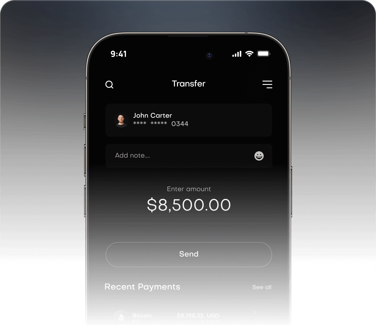 Send & Receive Anytime - Cryptomatic X Webflow Template