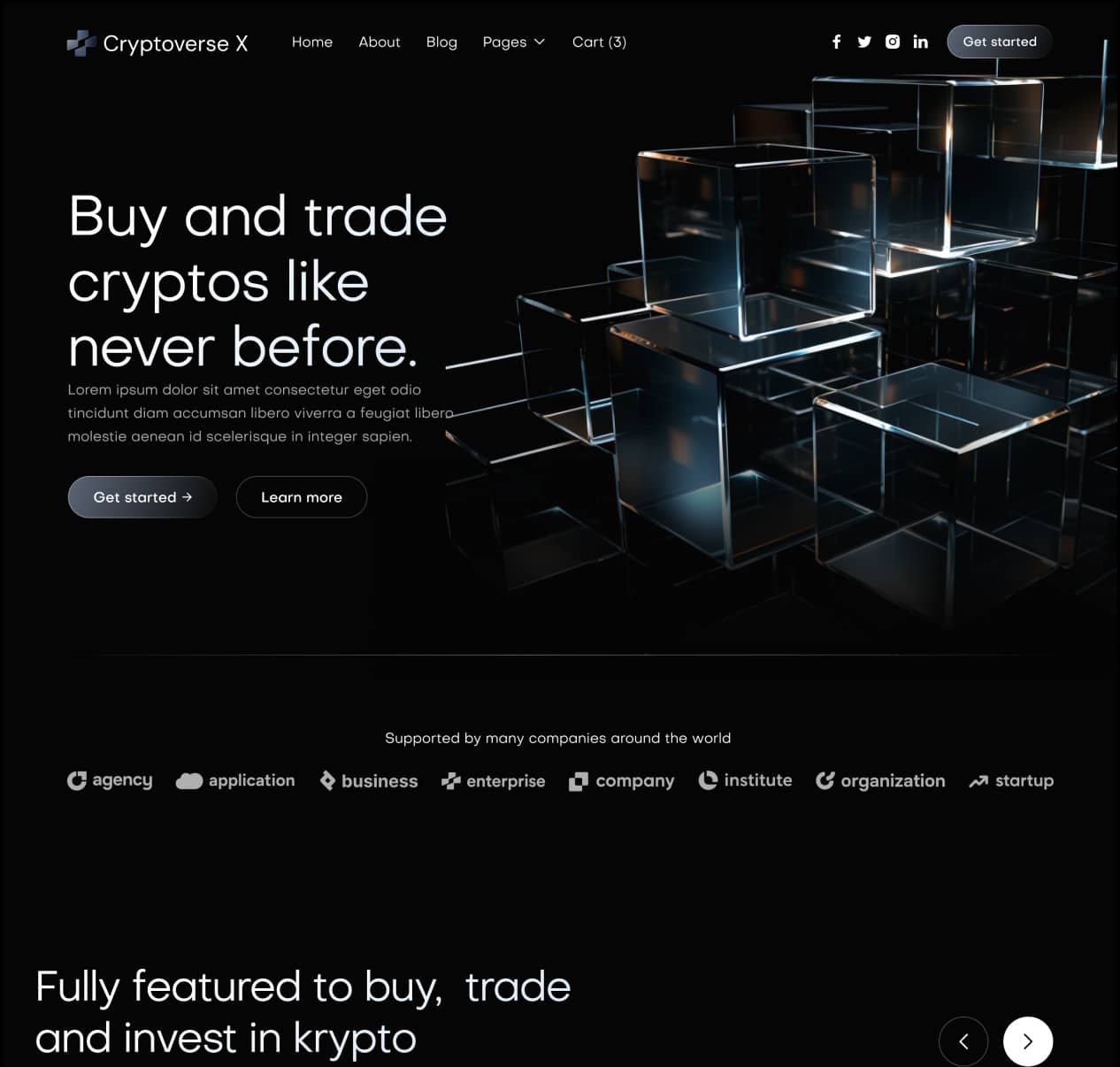 Cryptoverse X - Home V2 Page - Crypto Webflow Template