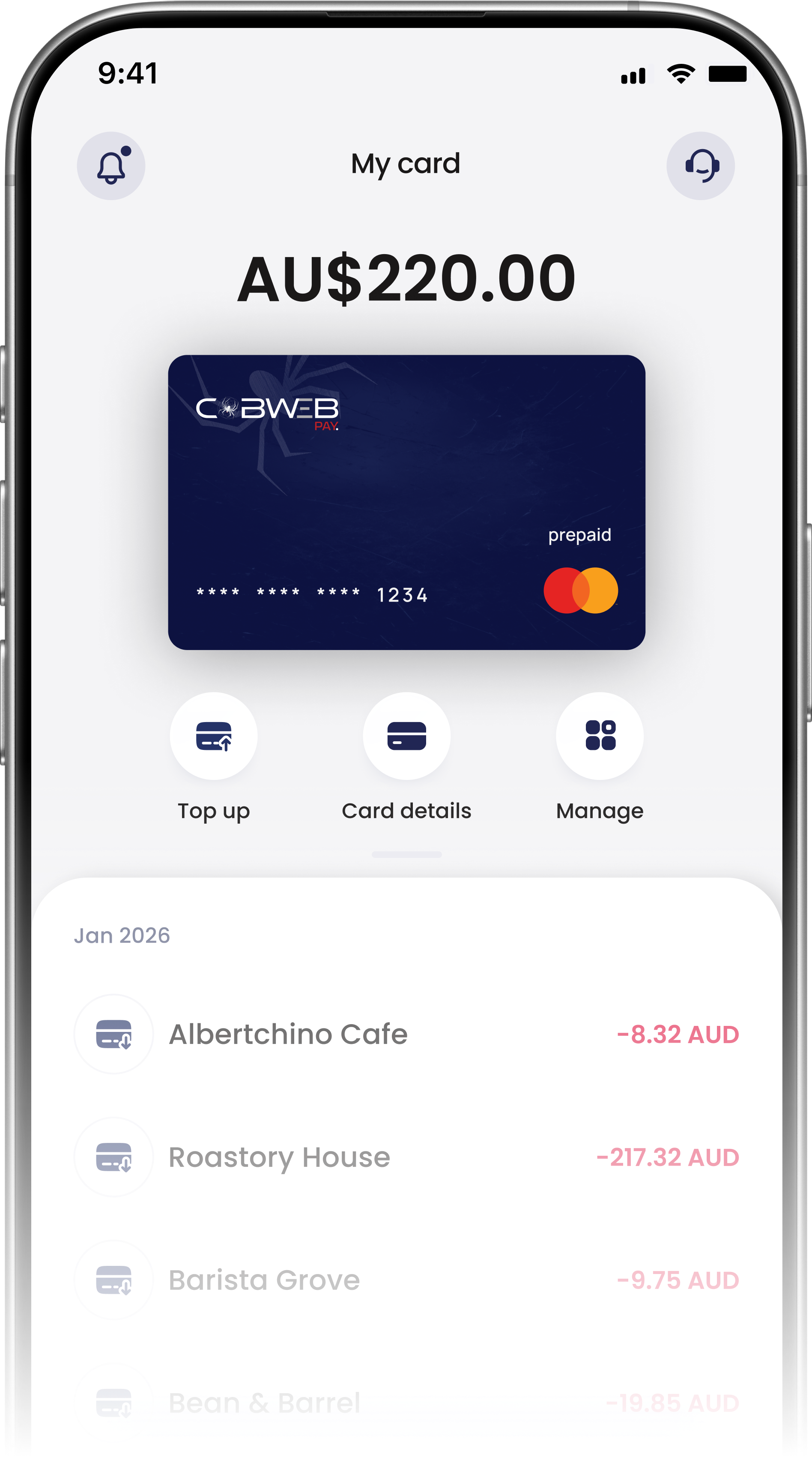 Features of The CobWeb Pay App