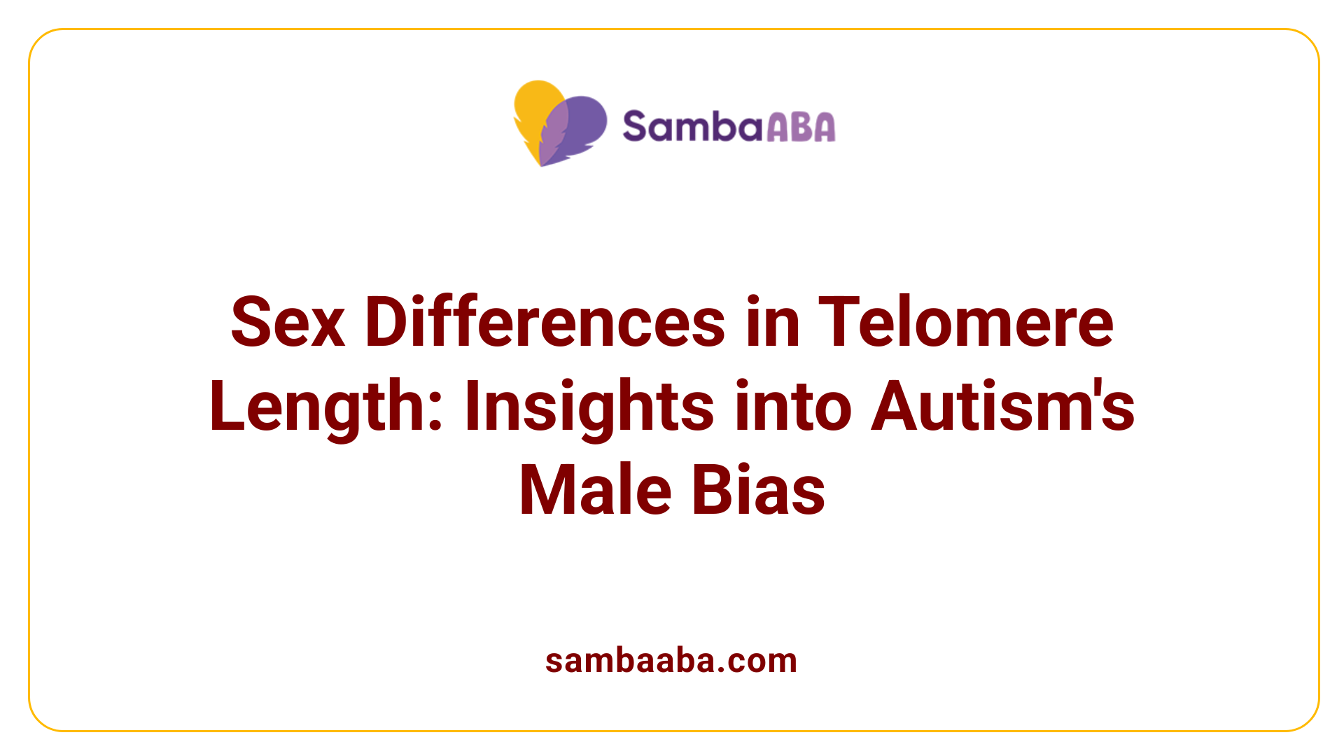 Sex Differences in Telomere Length: Insights into Autism's Male Bias