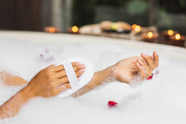 Avoid using bath sponges