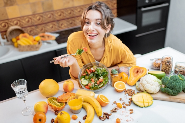 A diet of healthy foods is good for glowing skin.
