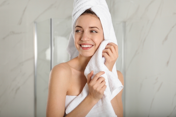 Dry your skin gently after a shower