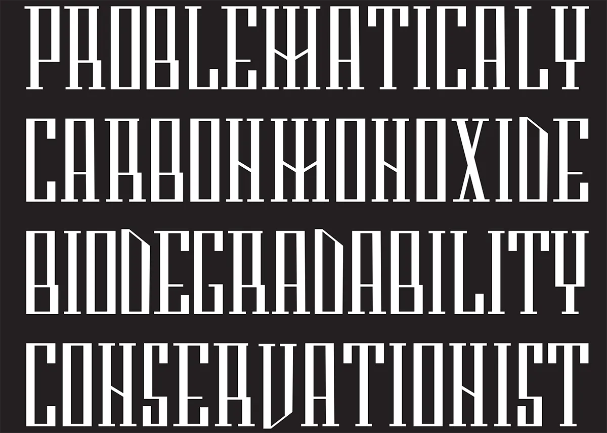 A poster with the font Omaja. Black and white
