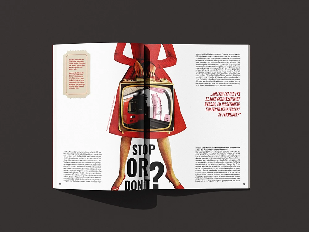mockup of a magazine spread