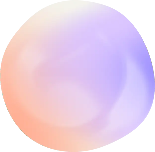 Weiche, runde Form mit Farbverlauf von Pfirsichorange zu hellem Lila.