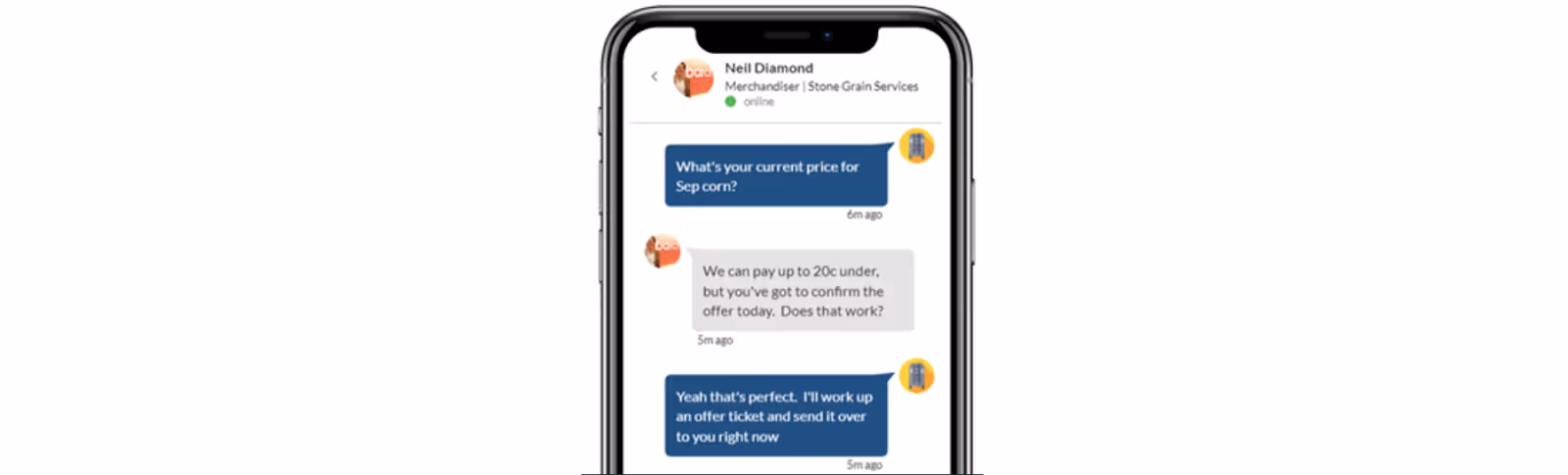 Chat with Producers from your phone